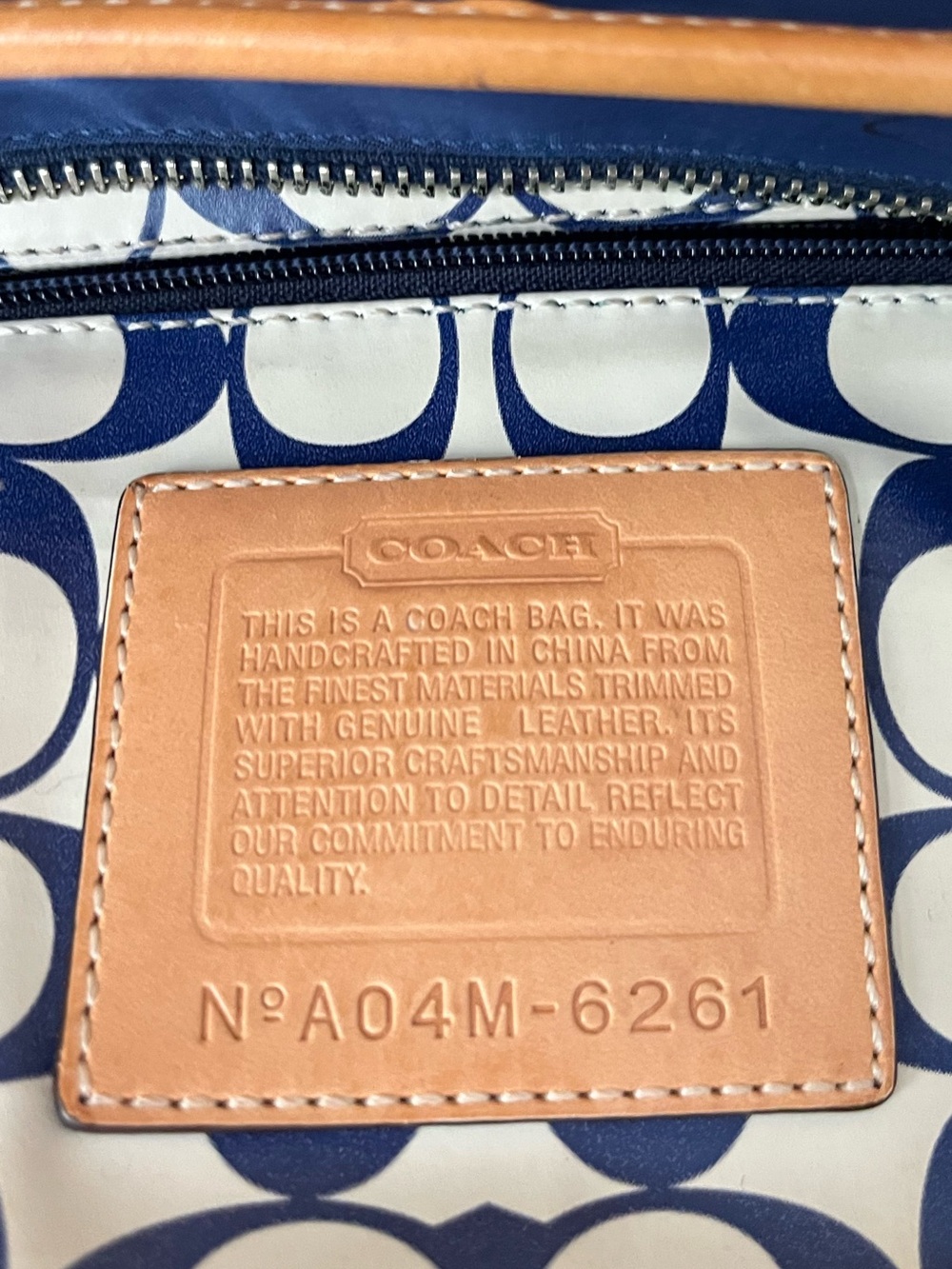 Vintage Coach Weekend Mini Hampton Tote 6261 Purse Blue and Green - Picture 14 of 16